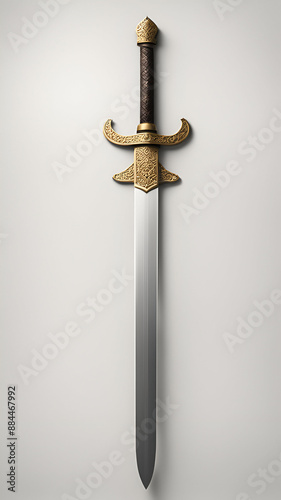 a sword with golden handle