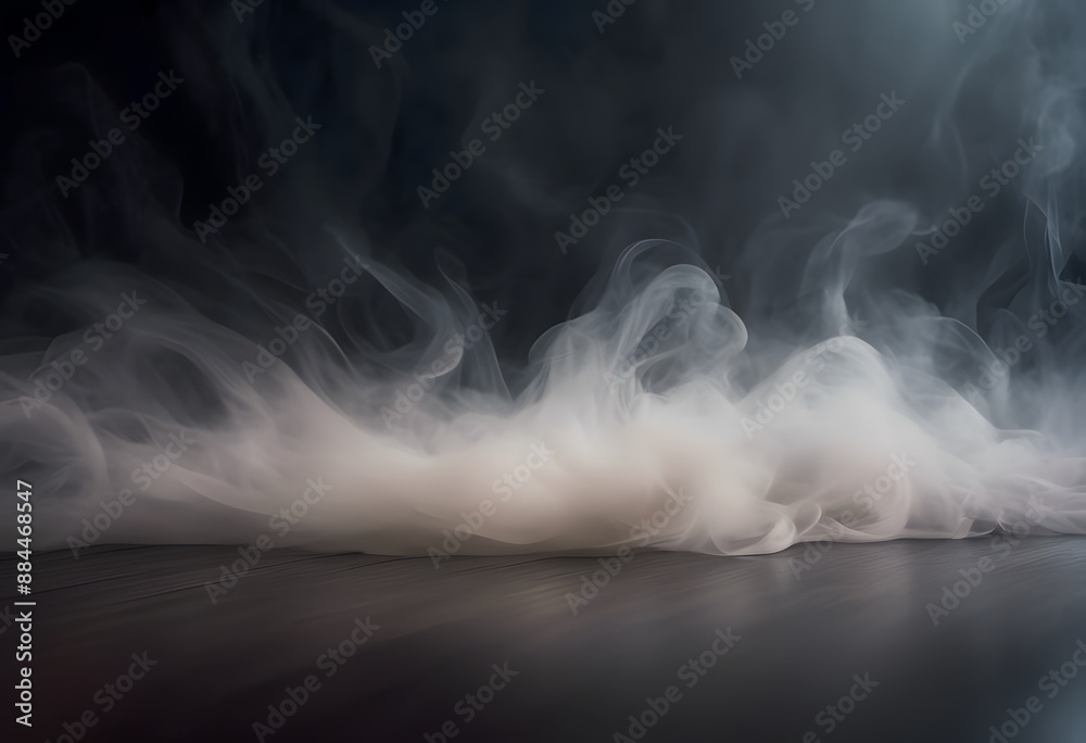 Naklejka premium Abstract image of swirling white smoke on a dark background, creating a sense of movement and fluidity.