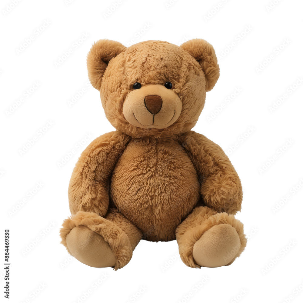 A cute, fluffy brown teddy bear sitting upright with a neutral expression, perfect for cuddling or as a gift for children A cute, fluffy brown teddy bear sitting upright with a neutral expression, perfect for cuddling or as a gift for children