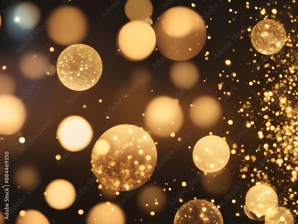 Dynamic Electric Gold Bokeh Lights: Vibrant Luminous Effect Background Dynamic Electric Gold Bokeh Lights: Vibrant Luminous Effect Background