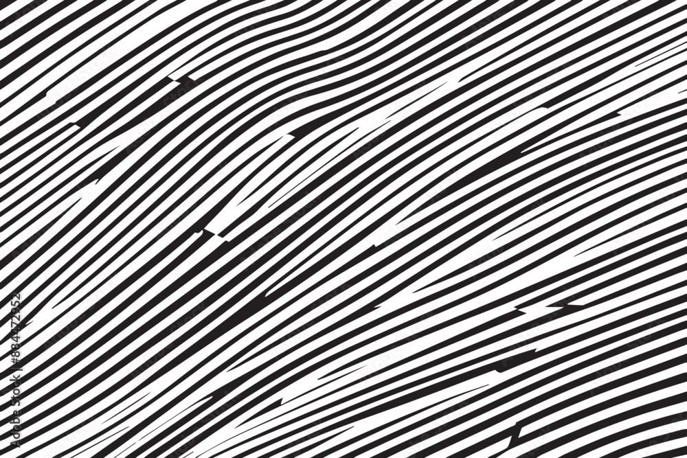 Fototapeta premium Monochrome Abstract: Dynamic Black-and-White Lines on White Background