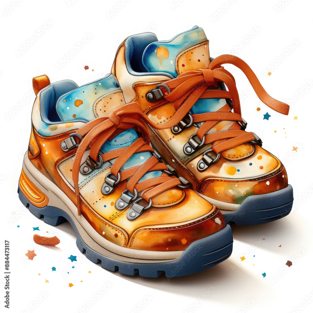 Watercolor Hiking Boot, clipart Illustration, Generative Ai Watercolor Hiking Boot, clipart Illustration, Generative Ai