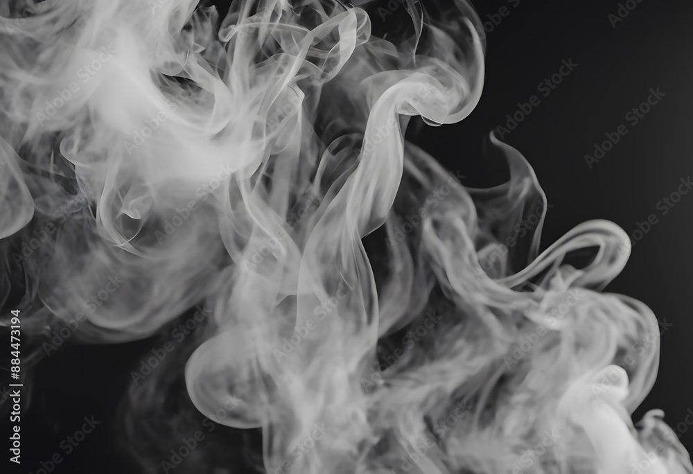 Abstract image of swirling white smoke on a dark background, creating a sense of movement and fluidity. Abstract image of swirling white smoke on a dark background, creating a sense of movement and fluidity.