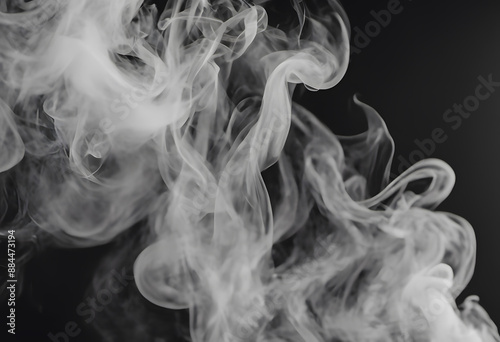 Abstract image of swirling white smoke on a dark background, creating a sense of movement and fluidity.