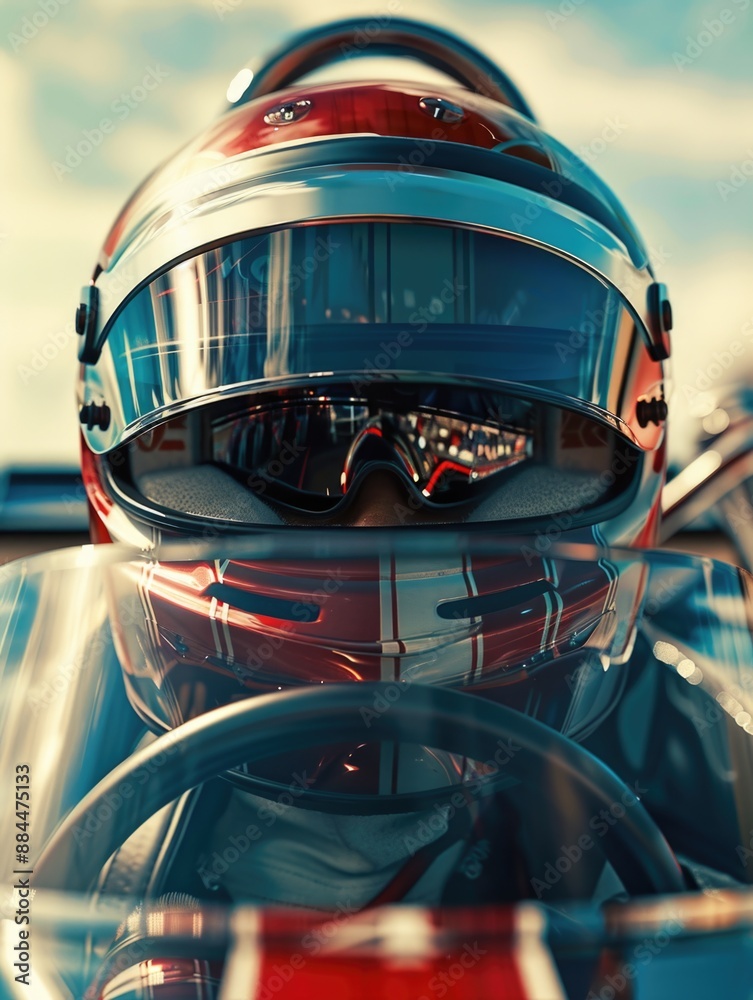 Graph Racing With Face A close-up view of a person's face while driving a racing car, perfect ...