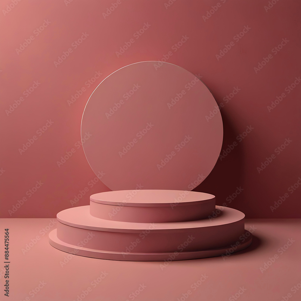 Minimalist Pink Pedestal: 3D Render Minimalist Pink Pedestal: 3D Render