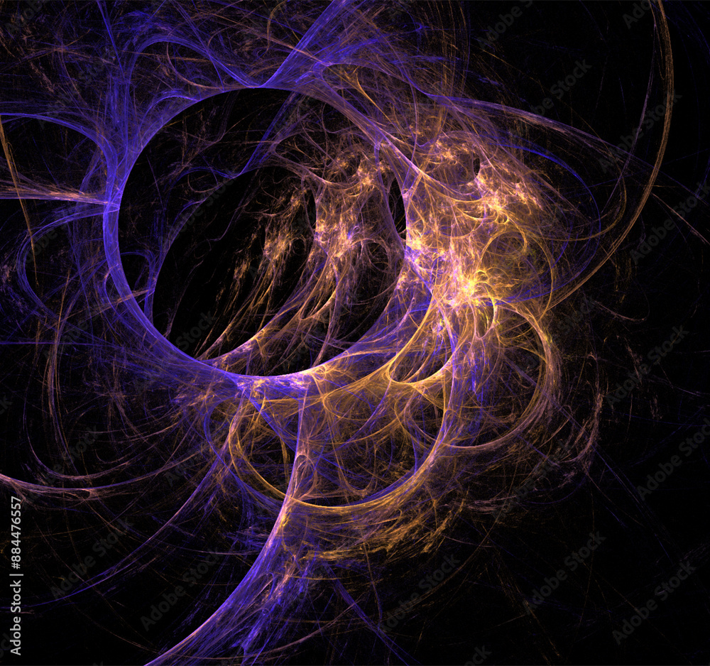 yellow blue abstract pattern on black background, wallpaper, design