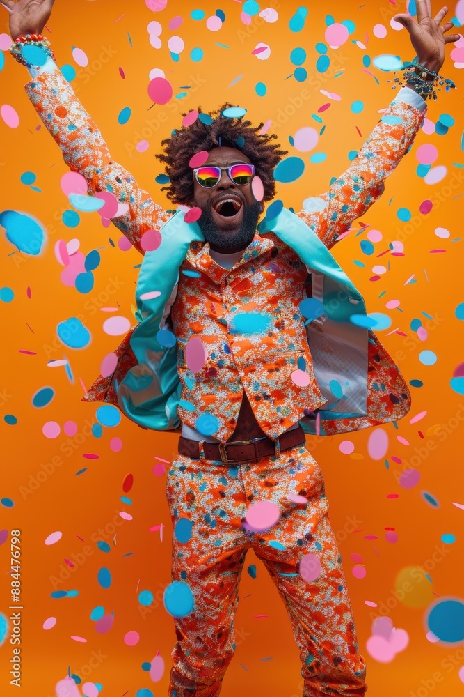 Fototapeta premium Confetti Celebration: A Joyful Dance