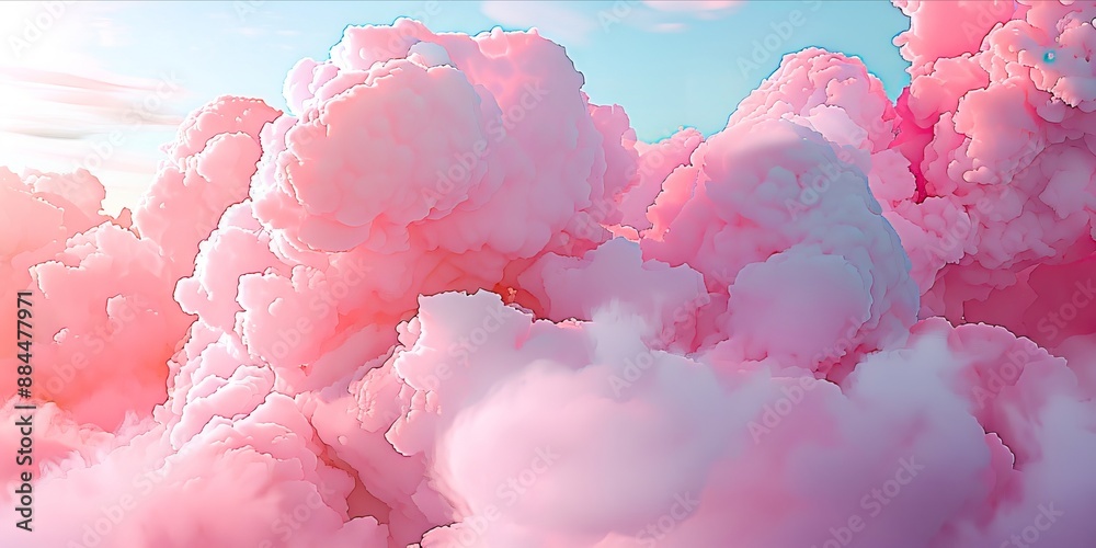 Fototapeta premium Pink clouds in the sky.