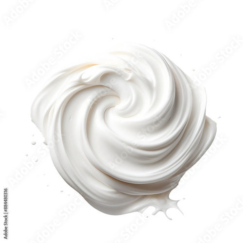 White Frosting or Whipped Cream isolated, Vanilla Frozen Yogurt Top View, Lemon sorbet  photo