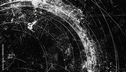 damage scratches shattered glass or cracked ice. abstract overlay black background 