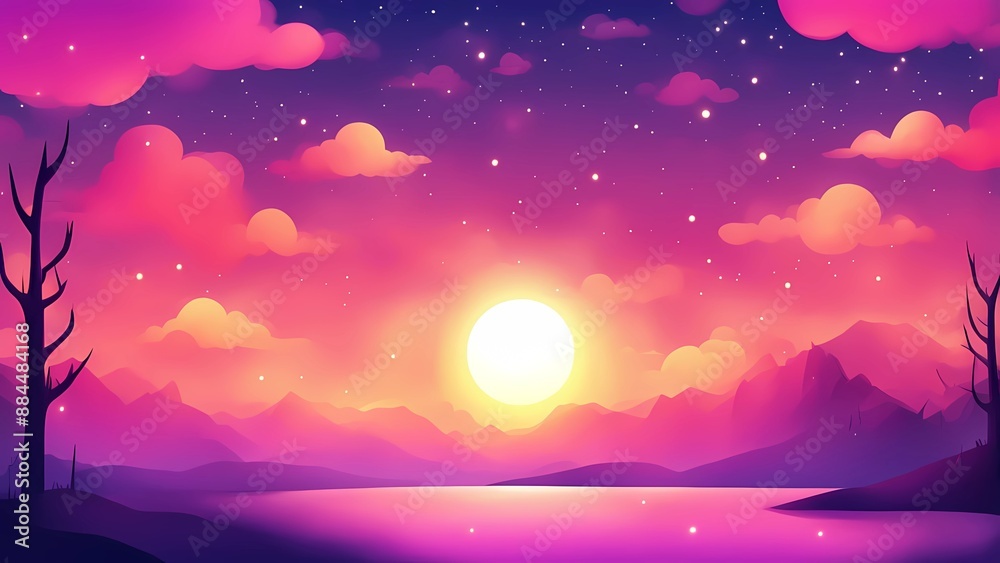 Twilight colorful sky background cartoon loop animation Twilight colorful sky background cartoon loop animation
