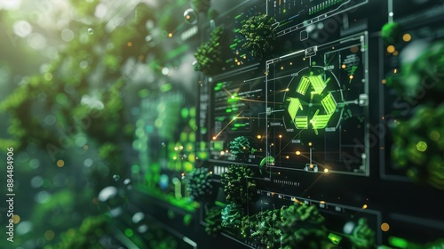 Generative AI of. Green technology and Environmental technology concept. Artificial Intelligence and Technology, Resource recycling, Recycling society, Green tech, Sustainable development goals, SDGs
