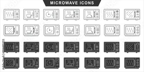 Microwave oven icon. Kitchen appliance icon. Simple microwave oven icon for templates, web design and infographics.