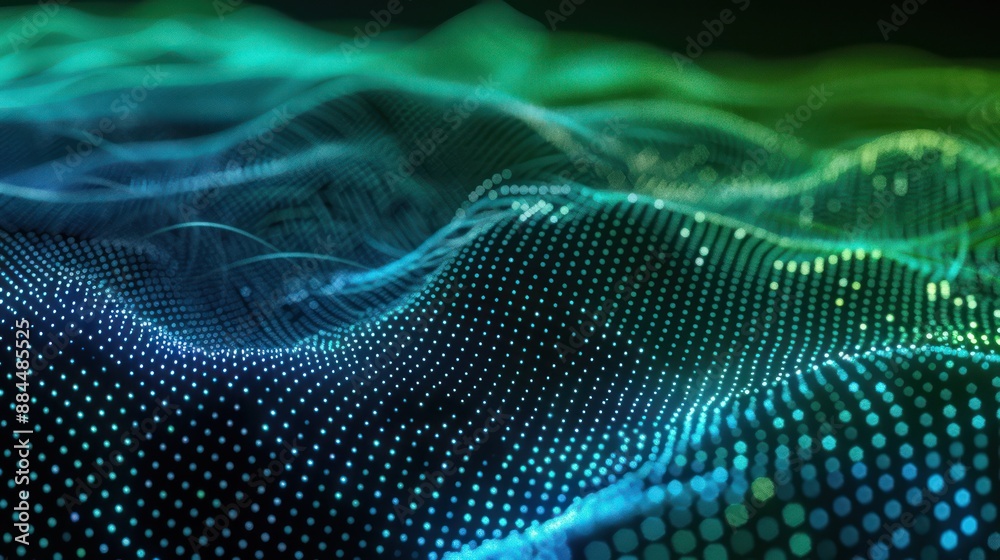 Abstract Wavy Pattern of Glowing Dots Abstract Wavy Pattern of Glowing Dots
