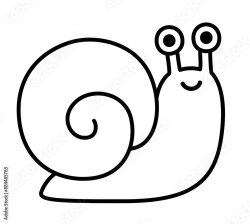 Cute cartoon snail doodle