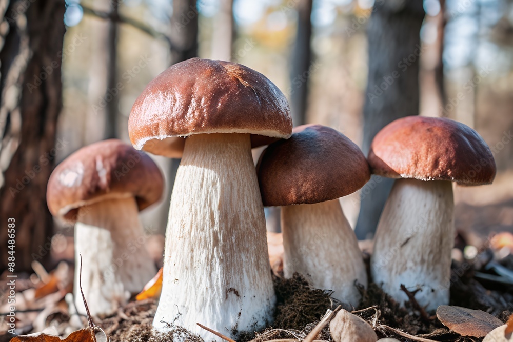 mushroom place. a family of fungi grown on moss. mushrooms in the forest. large view mushroom place. a family of fungi grown on moss. mushrooms in the forest. large view