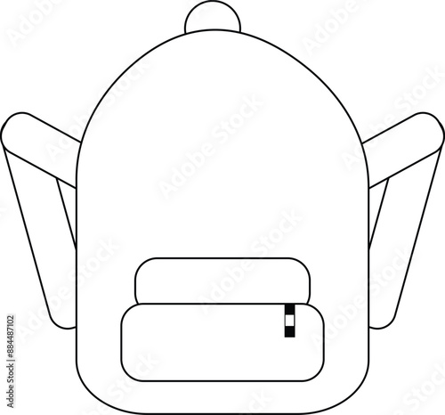 school bag vector illustration, back-to-school backpack icon, hand-drawn doodle photo