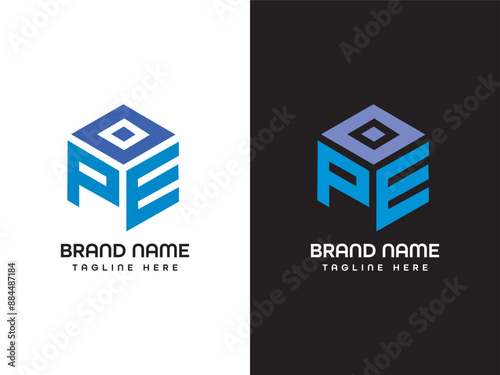PE Letter Logo Design Template 