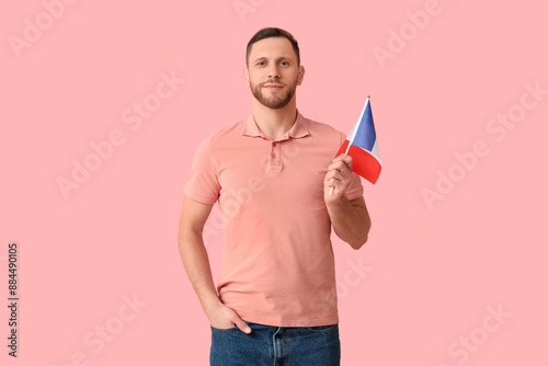 Young man with French flag ...