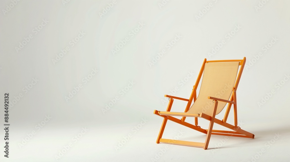 A solid colored beach chair set against a plain white backdrop A solid colored beach chair set against a plain white backdrop
