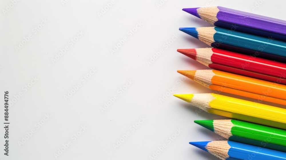 LGBTQ Colored Pencils on White Background with Copy Space LGBTQ Colored Pencils on White Background with Copy Space