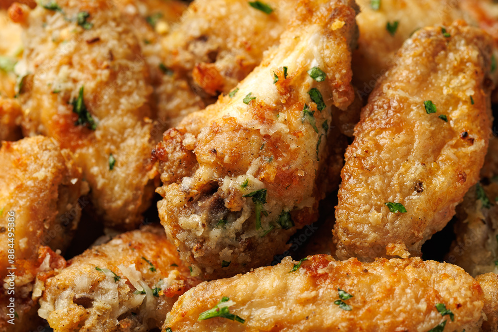 Homemade Garlic Parmesan Chicken Wings in a plate Homemade Garlic Parmesan Chicken Wings in a plate