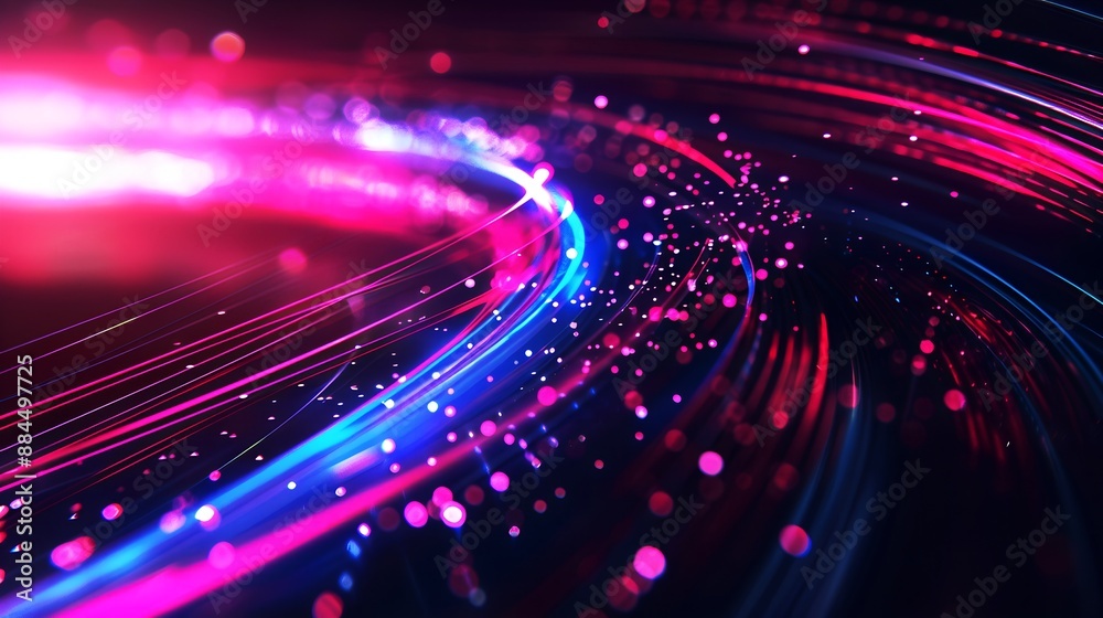 Radiant neon streaks in a futuristic high-speed design depicting motion and digital energy Radiant neon streaks in a futuristic high-speed design depicting motion and digital energy