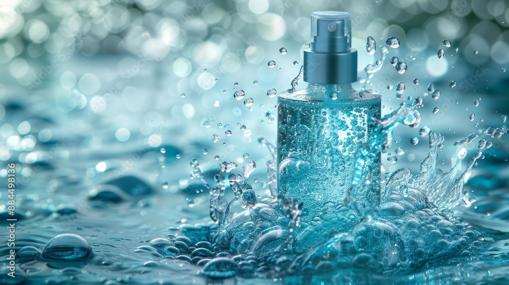 Refreshing aqua mist with splashes - generative ai Refreshing aqua mist with splashes - generative ai