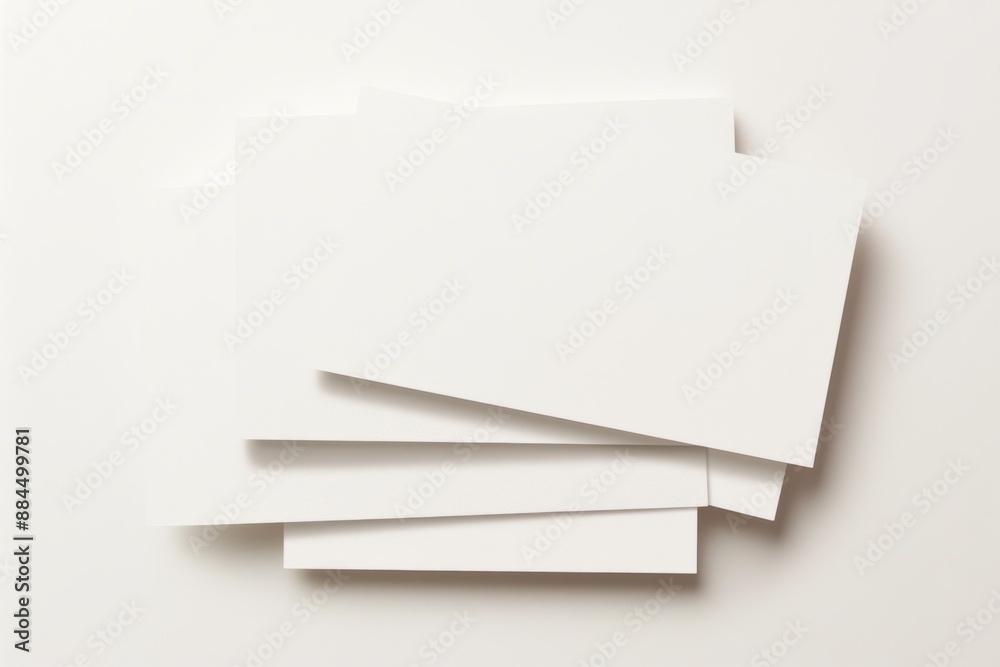 Top view mockup of two blank business cards on white background. Minimalist design template. Top view mockup of two blank business cards on white background. Minimalist design template.