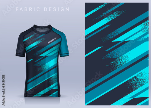 Fabric textile design for Sport t-shirt, Soccer jersey mockup for football club. uniform front view.	