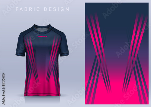 Fabric textile design for Sport t-shirt, Soccer jersey mockup for football club. uniform front view.	