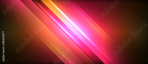 Neon glowing circle rays, light round lines in the dark, planet style neon wave lines. Energetic electric concept design for wallpaper, banner, background