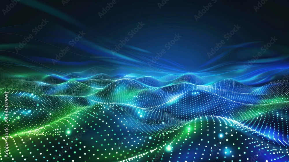 Abstract Digital Landscape with Glowing Dots Abstract Digital Landscape with Glowing Dots