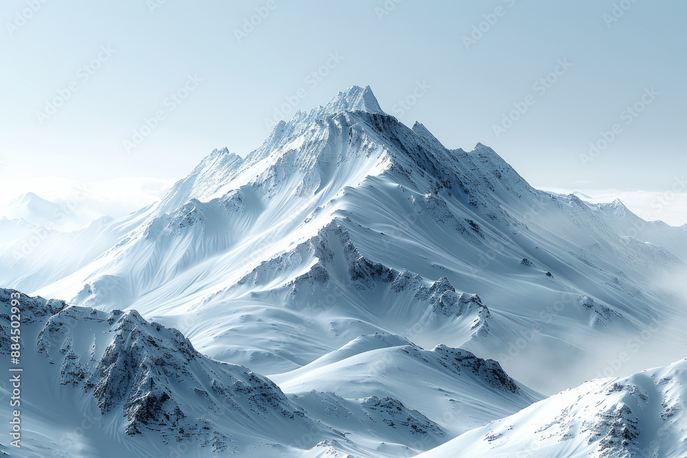 Obraz premium Minimalist mountain Simple lines, neutral colors,generative ai