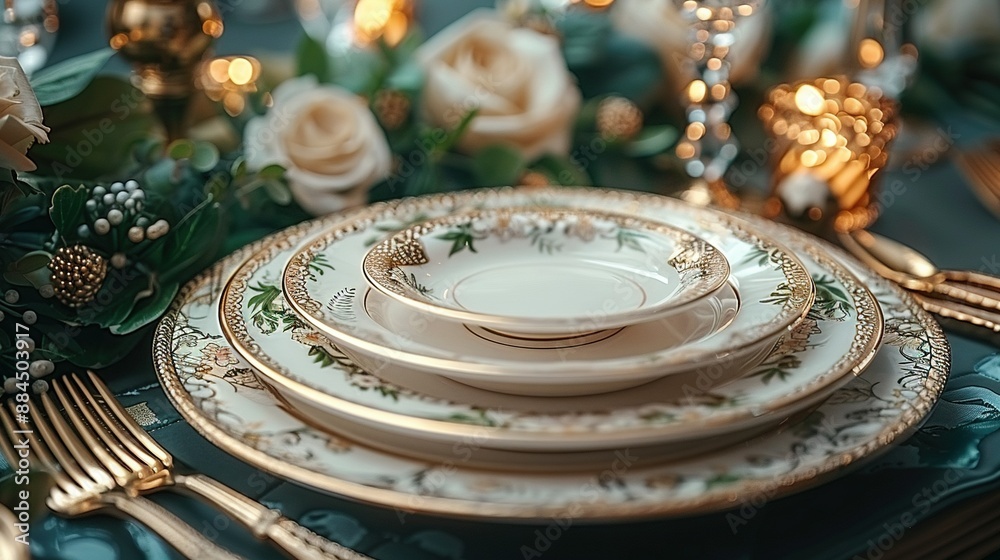 A plate with flowers on one side and a vase of flowers on the other A plate with flowers on one side and a vase of flowers on the other