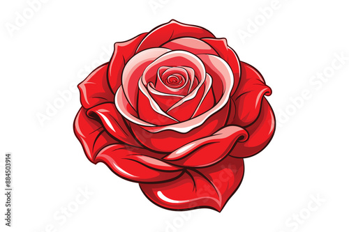 Flower silhouette. Vector illustration Set of decorative rose Flower with leave