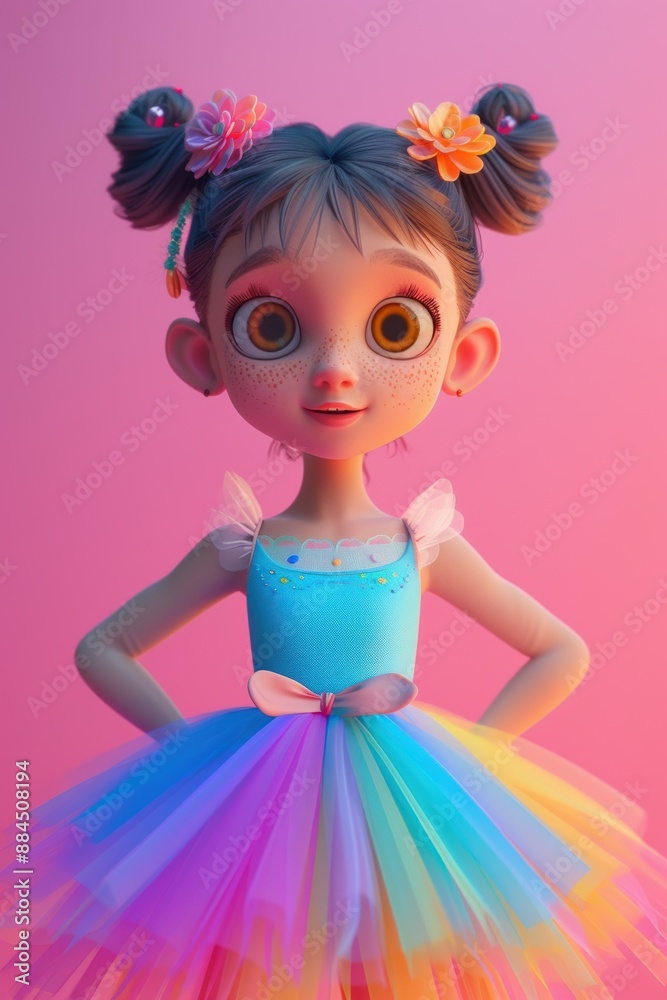 A Little Ballerina's Dream in a Rainbow Tutu A Little Ballerina's Dream in a Rainbow Tutu