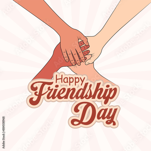 World Friendship Day pledge hand line art vector