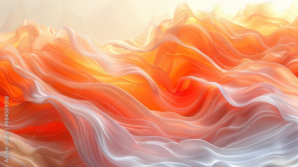 Obraz premium Simple abstract shapes in Peach Fuzz color on a white background