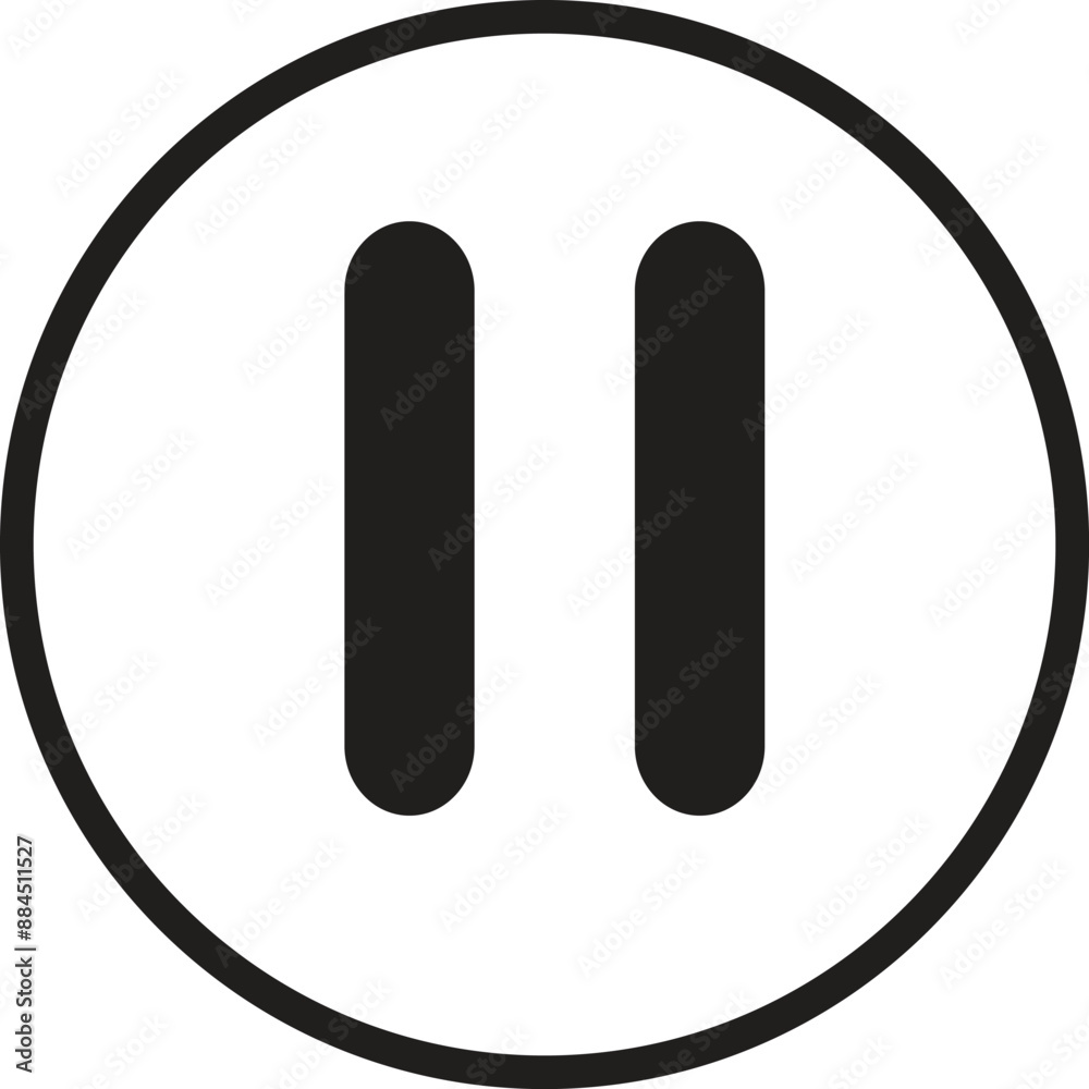 Pause icon, vector illustration. Flat design style. vector pause icon illustration isolated on white background, pause icon Eps10.