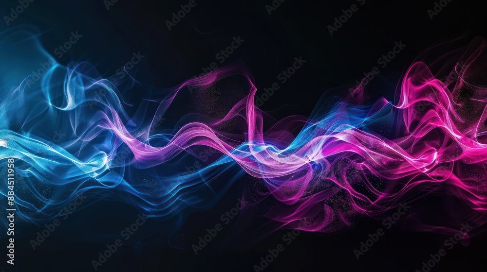 Fototapeta premium Abstract Blue and Pink Smoke Waves