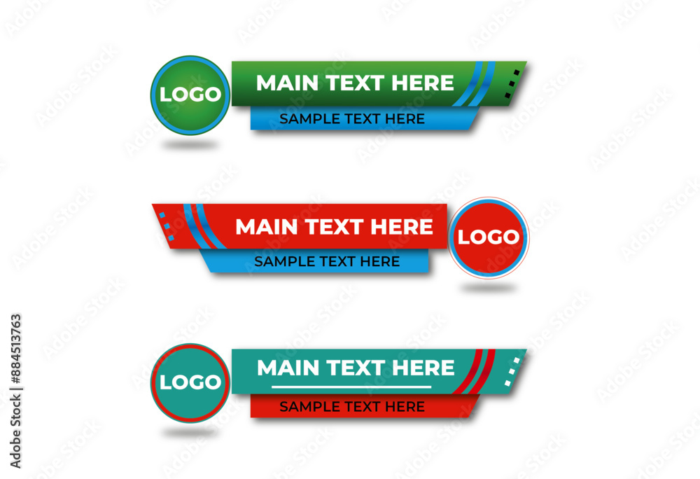 Stylish lower third banner Set of bundle design premium vector Stylish lower third banner Set of bundle design premium vector