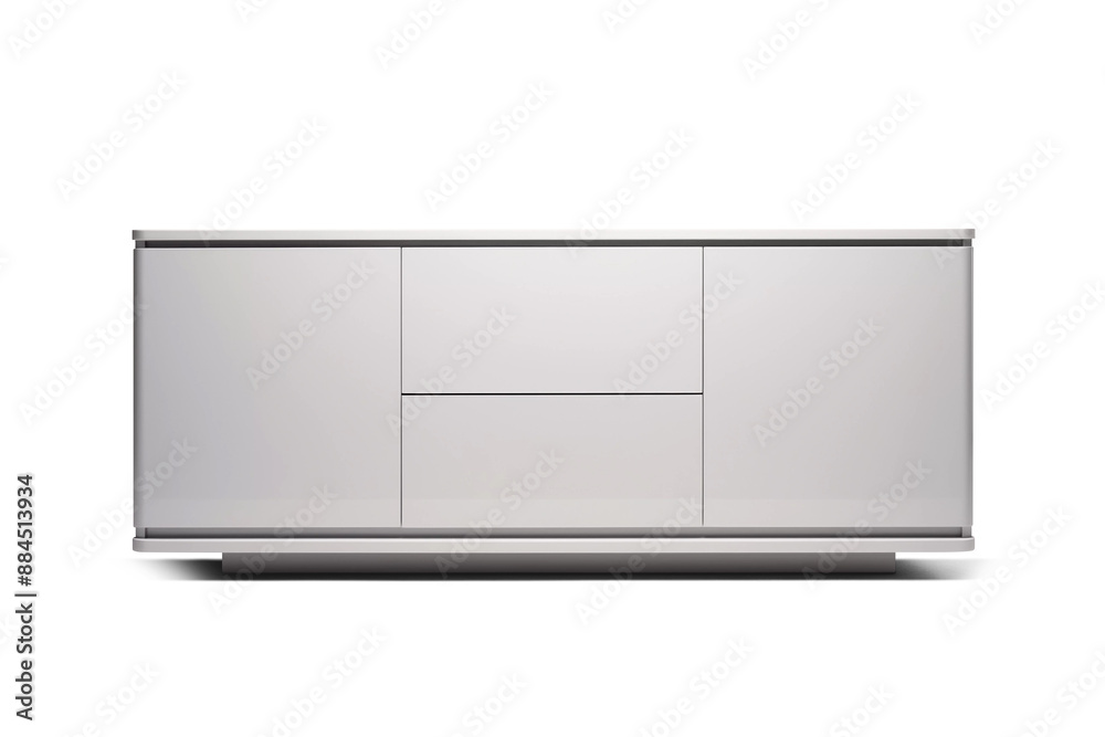 Modern sideboard. Front view of minimalist console table on transparent background. PNG. Modern sideboard. Front view of minimalist console table on transparent background. PNG.