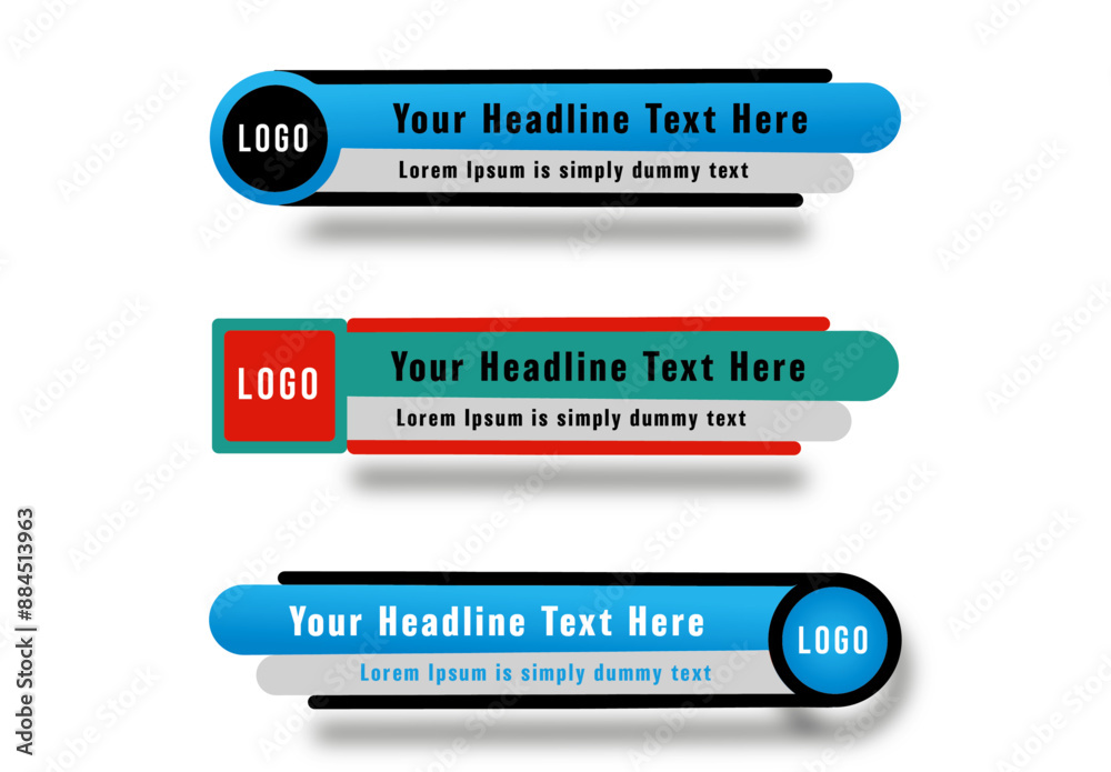 Stylish geometric lower third banner design premium vector Stylish geometric lower third banner design premium vector