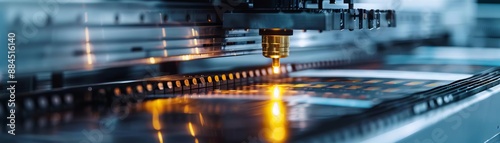 Close-up of industrial machinery with shiny metal parts.