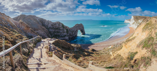 Bild auf Leinwand Panorama of Durdle Door Bay, Jurassic Coast, Dorset, UK
