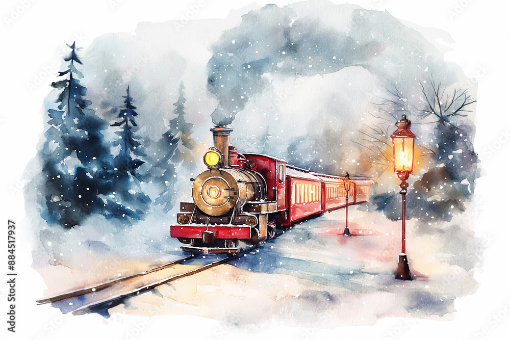 Watercolor Christmas card background frame image Watercolor Christmas card background frame image