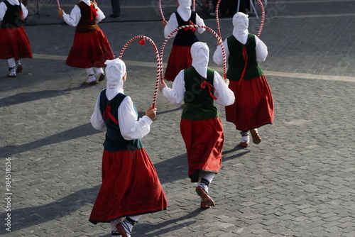 Basque folk dance in the street