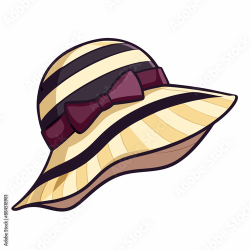 Vector Cartoon Elegance Women Hat, isolated on white background (15)